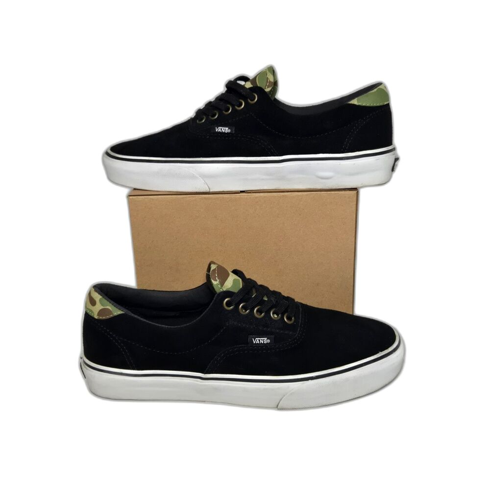 Vans Era 59 Camo Retro Shoes | Men's Size 8.5 / Women's 10 | Black Suede Lows